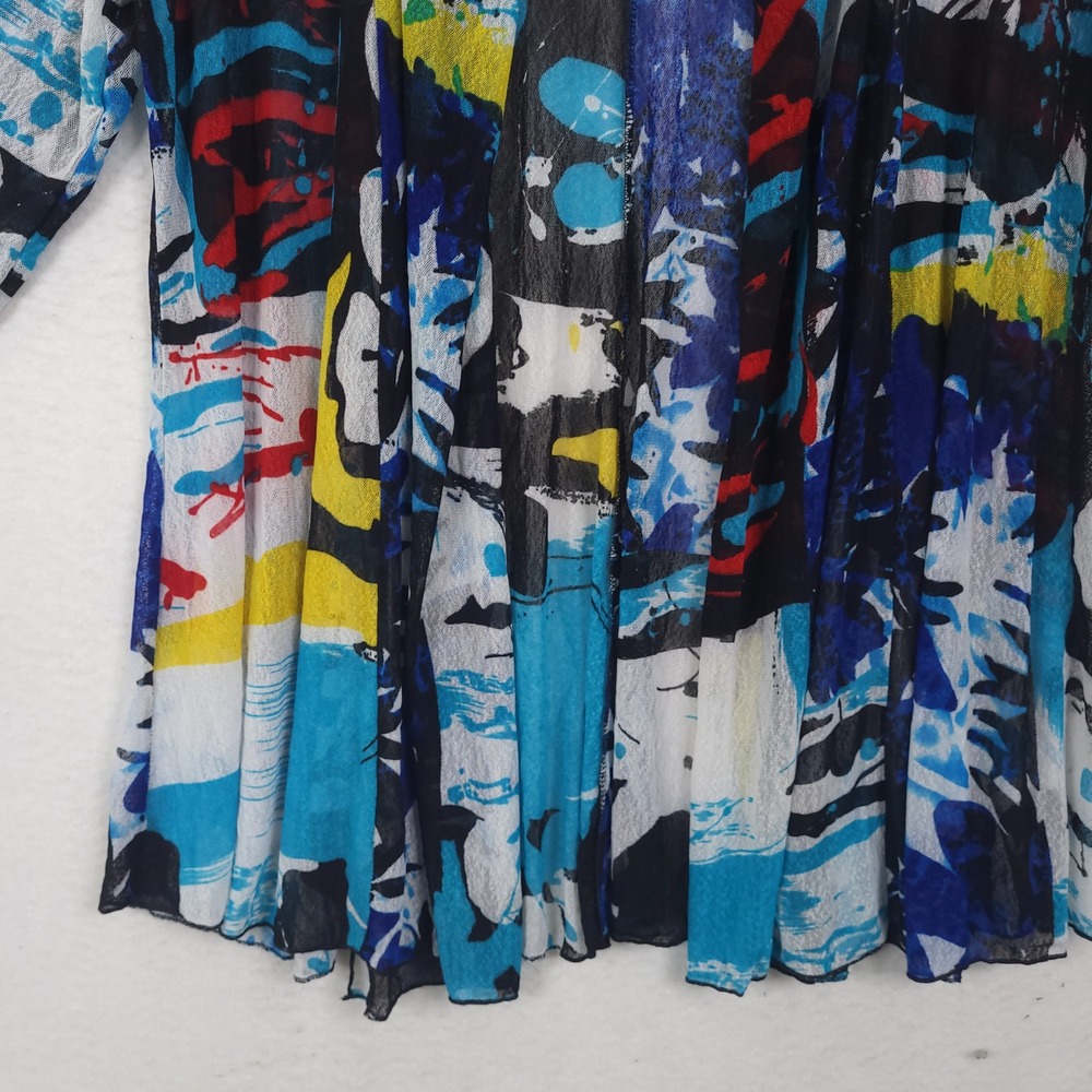 Step In Style Lightweight Cardigan XL Abstract Artsy Grunge Sheer Maximalist - Picture 6 of 16